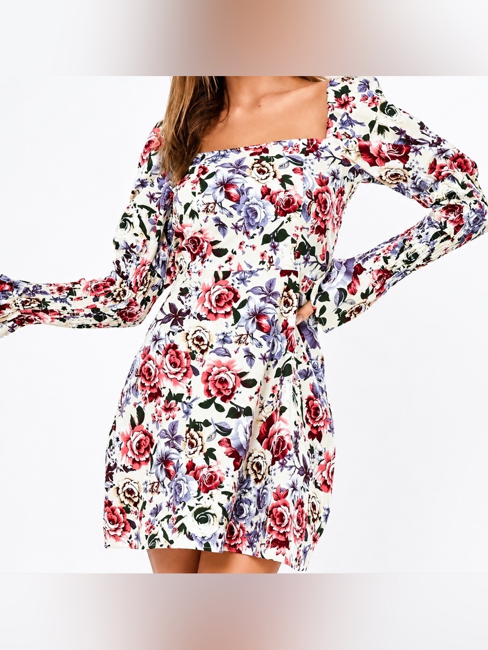 Missguided floral milkmaid dress, size 4